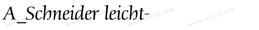 A_Schneider leicht字体转换
